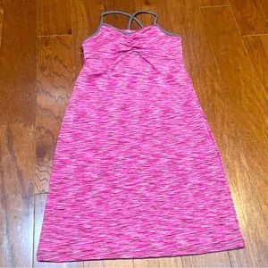 Dakini Pink Print Dress Women Athletic Built In Bra Size Medium